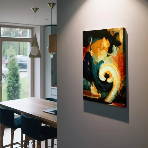 Vista 3 de Denzoer - Lienzo decorativo para pared, pintura abstracta, decoración de pared, pintura contemporánea con envoltura de galería, ilustraciones