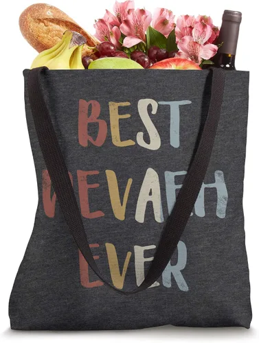Vista 4 de Best Nevaeh Ever Retro Vintage Name Gift Dark Heather Gray Tote Bag