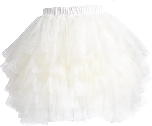 Vista 17 de Falda de Tutú para Bebés y Niñas, 6 Capas de Tul para Niñas de 1 a 8 Años Negro