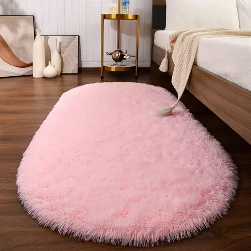 Vista 22 de Softlife Alfombras Esponjosas para Dormitorio, Alfombra de Área Peluda Bonita para Niñas y Niños Habitación de Bebé Decoración del Hogar, 2 x 5 Pies