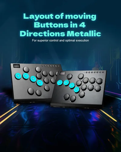 Vista 4 de JZW-Shop All Metal Arcade Stick M16, controlador de arcade con todos los botones para Switch, PC, PS4, PS3, Steam Deck, Arcade Fight Stick Joystick