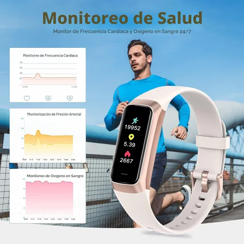Vista 6 de Zeacool - Reloj inteligente para salud con monitor de frecuencia cardíaca 24/7, oxígeno en sangre, presión arterial, monitor de sueño, rastreadores