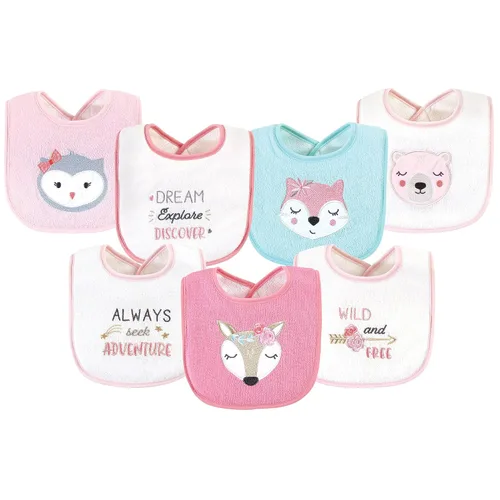 Vista 25 de Baberos Hudson Baby unisex de tela de toalla de algodón con relleno de fibra, Tamaño único Niño Gris Bosque