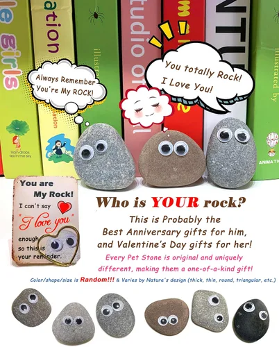 Vista 3 de Regalo de aniversario con texto en inglés "I Love You" con texto en inglés "You are My Rock", bonita decoración romántica para el hogar, regalos