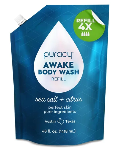 Vista 10 de Puracy Gel de baño, gel de baño natural, 98.6% de ingredientes vegetales puros, gel de ducha hidratante para mujeres, hombres y niños, jabón