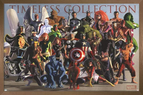 Vista 15 de Marvel Comics Group - Póster de pared, 22.4 pulgadas de largo x 14.7 W, versión enmarcada de madera de granero