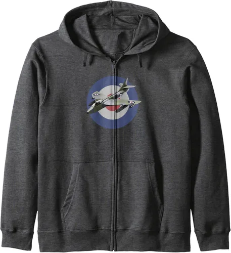 Vista 5 de RAF Hawker Hunter Jet Fighter Plane Zip Hoodie