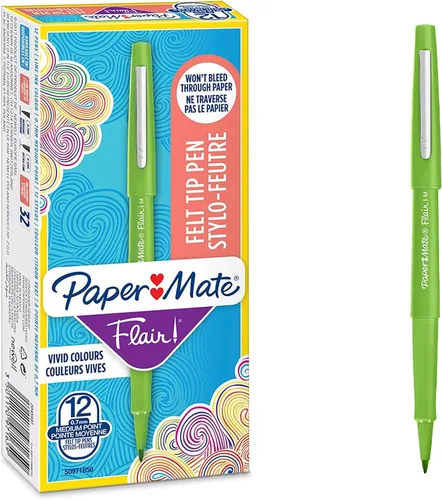 Vista 11 de Paper Mate Flair Original - Bolígrafo de punta de fieltro, tamaño mediano, varios colores estándar, paquete de 3