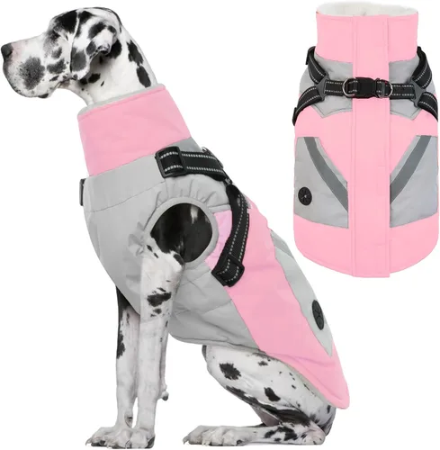 Vista 15 de IECOii Abrigos para perros pequeños, arnés de invierno con cremallera, color verde, talla XS, cálido abrigo de invierno para perros pequeños
