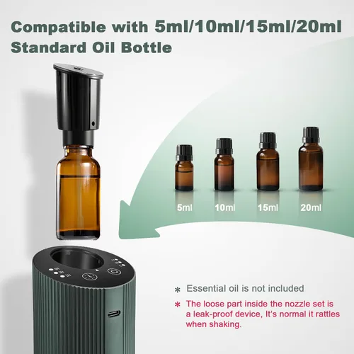Vista 4 de Difusor de Aceite Esencial Sin Agua con 4 Temporizadores (1/3/6H y Apagado) y 3 Niveles de Bruma (Baja/Media/Alta), Difusor de Aroma para Aire