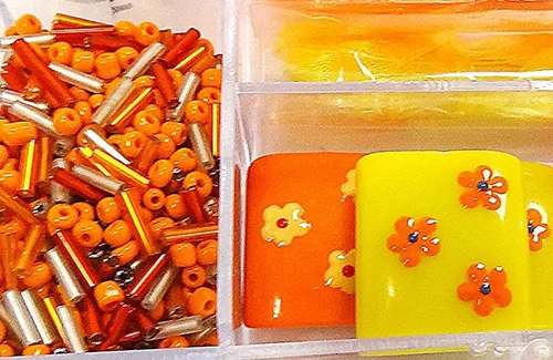 Vista 5 de Linpeng Conjunto de cuentas de bricolaje para fabricación de joyas, naranja
