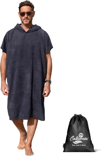 Vista 19 de Catalonia Poncho absorbente de surf para hombres y mujeres, poncho de cambio de toalla de secado rápido, poncho de toalla con capucha para adultos