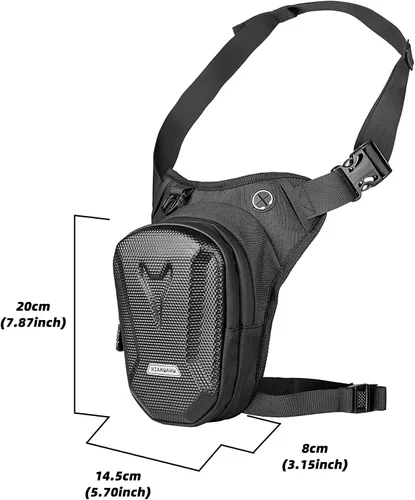 Vista 6 de Riñonera para motocicleta, bolsas de pierna caída, para hombres y mujeres, ciclismo, ciclismo, táctica, muslo, bolsa de almacenamiento