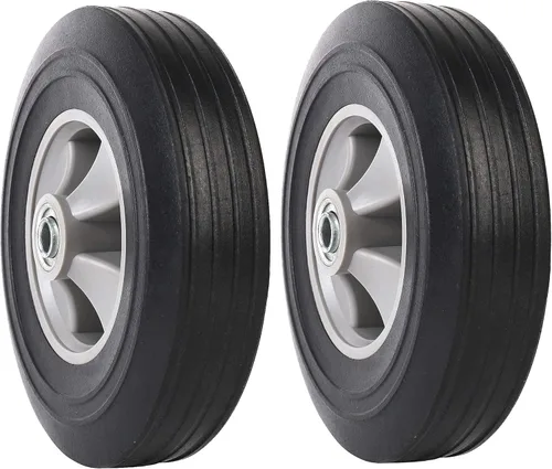 Vista 5 de AR-PRO - Neumáticos y ruedas de goma sólida sin planos de 10 x 2.5 pulgadas, ruedas sólidas de 10 pulgadas con ejes de 5/8 pulgadas y cubo