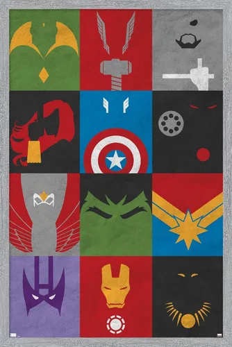 Vista 19 de Trends International Marvel Comics-Avengers-Minimalist Grid Mount Póster de pared