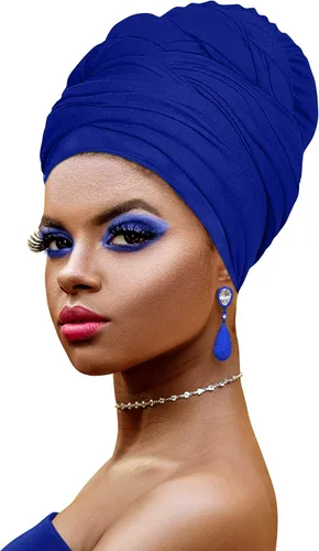 Vista 14 de Ankara - Diadema suave con estampado africano para la cabeza, bufanda para el cabello largo, turbante, corbata, punto africano, envolturas