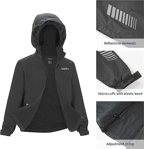 Vista 5 de Impermeable con gorro para niños (chamarra y pantalón) SWISSWELL