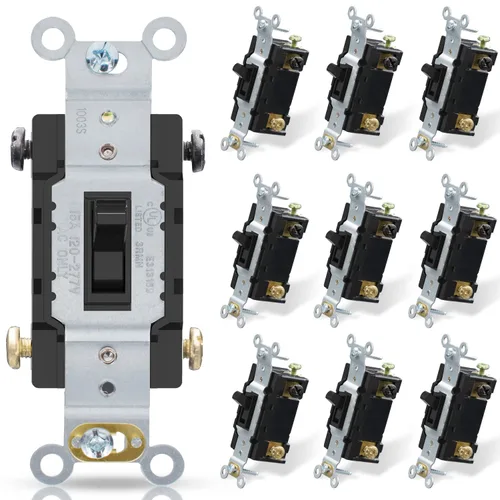 Vista 12 de ELEGRP Interruptor de luz decorativo de 4 vías, 15 amperios, 120-277 voltios, interruptor de pared basculante decorativo de CA de repuesto