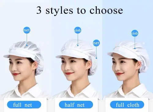 Vista 5 de 1pc4pcs Chef Hats-Kitchen Baker Cooking Hair Nets Food Service Caps para adultos