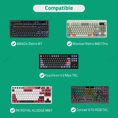 Vista 3 de GEEKRIA TKL - Funda rígida para teclado, compatible con 8BitDo Retro 87, RK Royal KLUDGE M87, Keychron V3 Max TKL, bolsa de transporte de viaje
