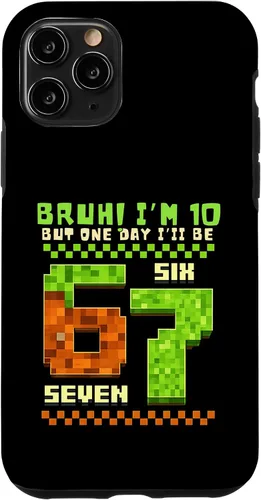 Vista 29 de Bruh I'm 10 But One-Day I'll Be 67 Retro 10th Birthday Kids Case for iPhone 17