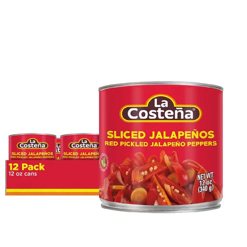 Vista 5 de La Costeña Pimientos jalapeños rojos en rodajas, lata de 7 onzas (paquete de 24)