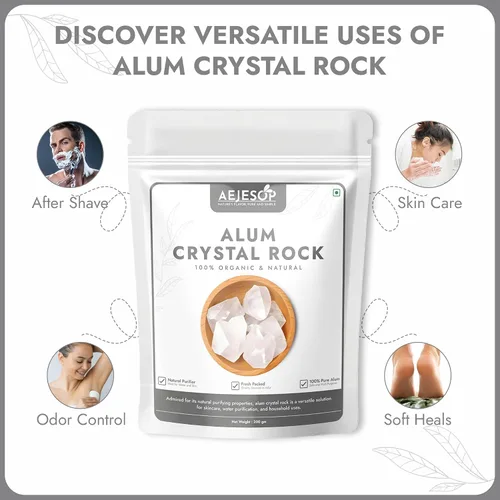 Vista 4 de AEJESOP Roca de cristal de alumbre, piedra natural de alumbre, 7 onzas (7.05 oz)
