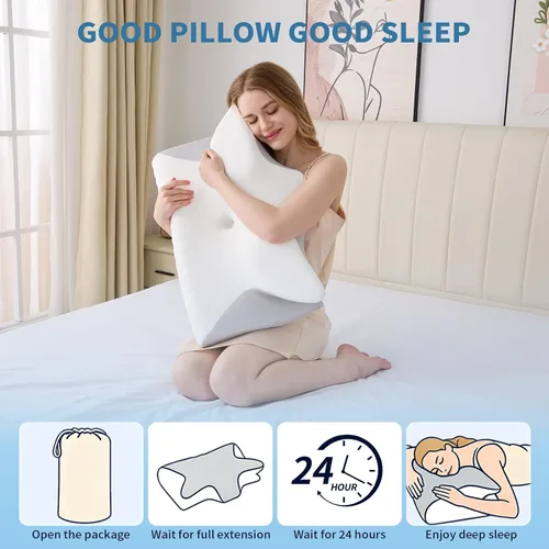 Vista 7 de Almohada cervical para el cuello, espuma viscoelástica