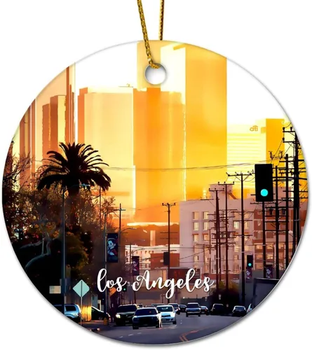 Vista 14 de Hawaii City Scene Building Cityscape Natural Landscape Decorative Ceramic Christmas Ornament for Xmas Tree Hanging Keepsake Holiday Ornaments