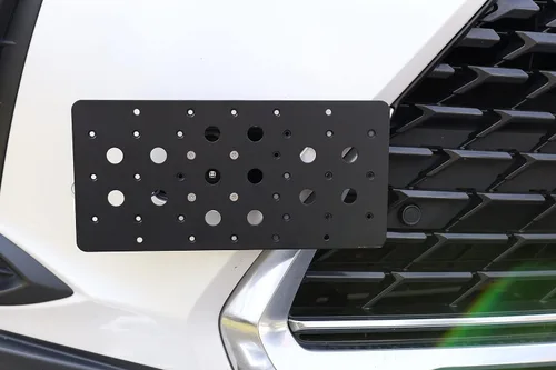 Vista 2 de Soporte de montaje para placa de matrícula con gancho de remolque para parachoques delantero Lexus UX 2020-2024, juego de soportes de placa