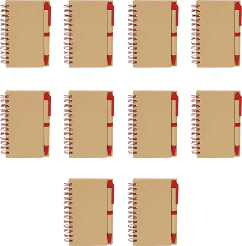 Vista 4 de DISCOUNT PROMOS Juego de 1 mini cuadernos en espiral personalizados con bolígrafos de tinta negra, paquete personalizado a granel, perfecto