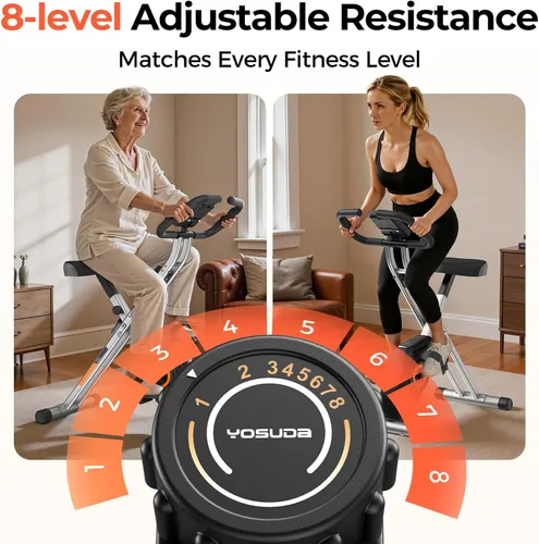 Vista 6 de YOSUDA Bicicleta plegable de ejercicio - Bicicleta fija plegable para entrenamiento en el hogar