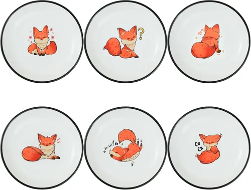 Vista 14 de SOCOSY Platos de cerámica súper lindos con animales de dibujos animados, platos de condimentos, pequeños tazones para alimentación de gatos, perros