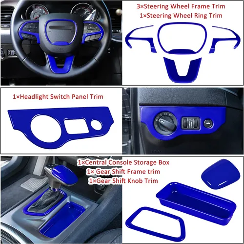 Vista 3 de LAIKOU - Juego completo de 20 piezas de accesorios interiores para Dodge Charger 2015-2024 Interruptores de control de elevación de ventanas