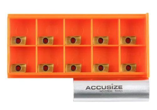Vista 10 de Accusize Industrial Tools APKT11T308-LH Insertos de carburo para mecanizado de aluminio, juego de 10 piezas, 0058-1130x10 APKT11T308-G2