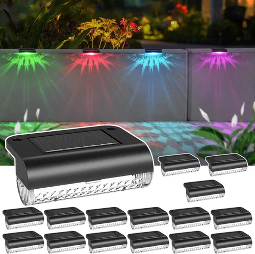 Vista 8 de Mancra Luces solares para exteriores, luces solares para terraza, iluminación exterior impermeable para patio, valla, escaleras, postes Blanco cálido