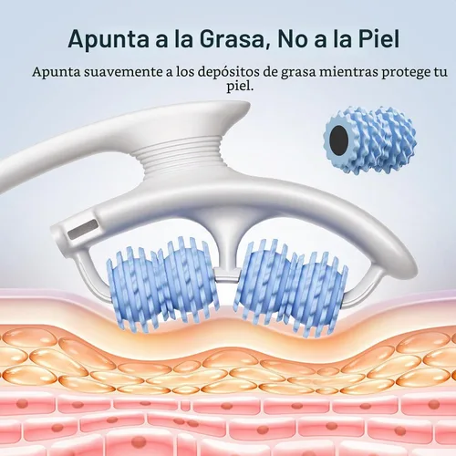 Vista 5 de Herramienta de masaje para celulitis, rodillo manual para celulitis, piel contorneada y más suave, alivia el dolor muscular de las piernas Azul