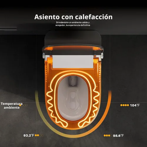 Vista 4 de Inodoro inteligente WinZo, inodoro sin tanque Dynamic Clean con secador, inodoro de una pieza de altura de comodidad ADA con bidé de agua caliente