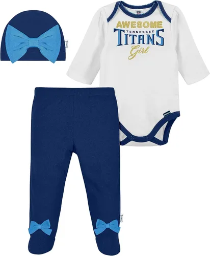 Vista 29 de NFL Conjunto de enterizo, pantalón con pies y gorro de 3 piezas para bebé niña