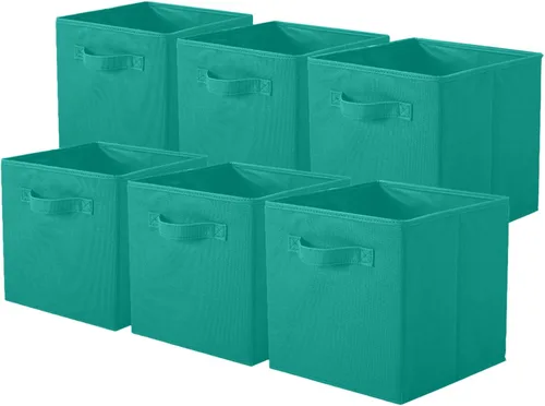 Vista 40 de PowerKing Cubos de almacenamiento plegables con asas, contenedores plegables de tela para estantes de armario, contenedores de almacenamiento