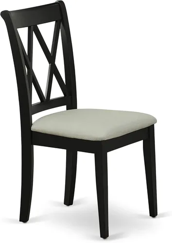 Vista 9 de East West Furniture DLCL5-BLK-C - Juego de mesa de comedor de 5 piezas, incluye una mesa de comedor redonda con gotas y 4 sillas tapizadas de tela