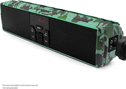 Vista 8 de GoHawk Altavoces de motocicleta Bluetooth impermeables, altavoces de manillar de motocicleta con luz LED, radio AUX/FM/puerto USB para motocicleta