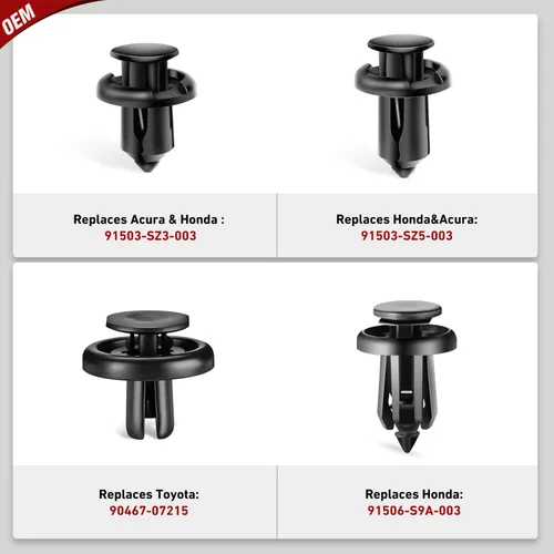 Vista 4 de Nilight - 101 clips de retención para parachoques y protector de salpicaduras, insertos metálicos para Acura, Honda 91503-SZ3-003 91503-SZ5-003