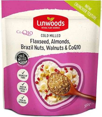 Vista 2 de Linwoods Linaza molida, almendras, nueces de Brasil, nueces y Co-q10 12.70 oz (paquete de 2)