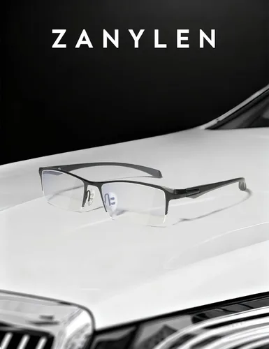 Vista 2 de ZanyLen Blue Light Glasses for Men Semi Rimless Rectangular Computer Glasses