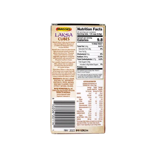 Vista 2 de Massel Instant Laksa - Cubos de caldo de caldo, sin MSG, base de sopa sin gluten, paquete a granel (6 x 3.70 oz)