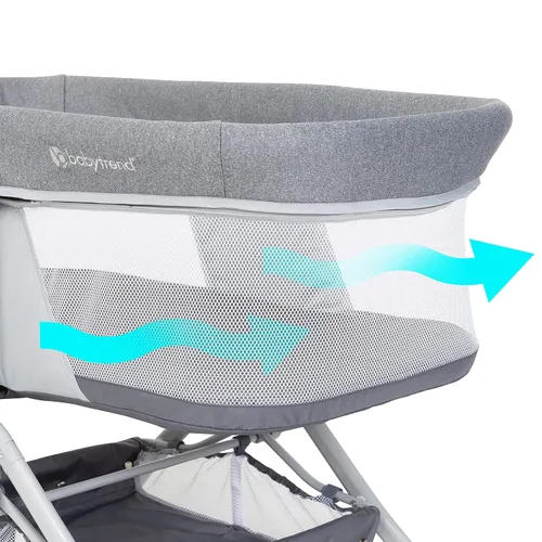 Vista 2 de Baby Trend Cuna mecedora 2 en 1 de plegado rápido, gris piedra sombra