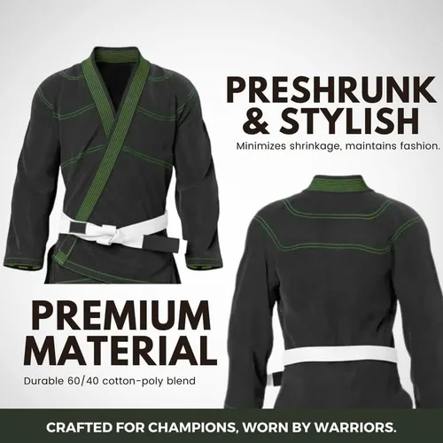 Vista 4 de Rightpunch Ultimate Brazilian Jiu Jitsu Gi preencogido Unisex Bjj Gi ligero 450 GSM tela de algodón