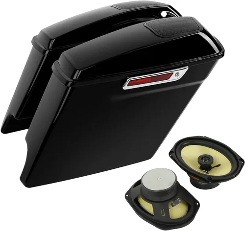 Vista 10 de TCT-MOTORPARTS Alforjas rígidas extendidas de 5 pulgadas x 7 pulgadas para bocinas Harley 2014-2024 Touring Road King, Road Glide, Street Glide