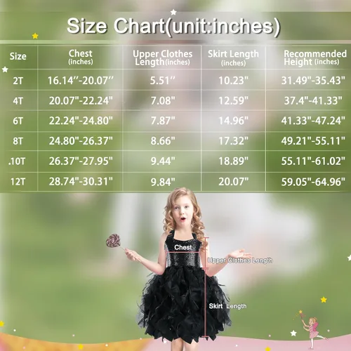 Vista 5 de Vestido tutú para niñas con lentejuelas brillantes de tul de princesa, fiesta de cumpleaños, baile de graduación, vestido deportivo para niñas